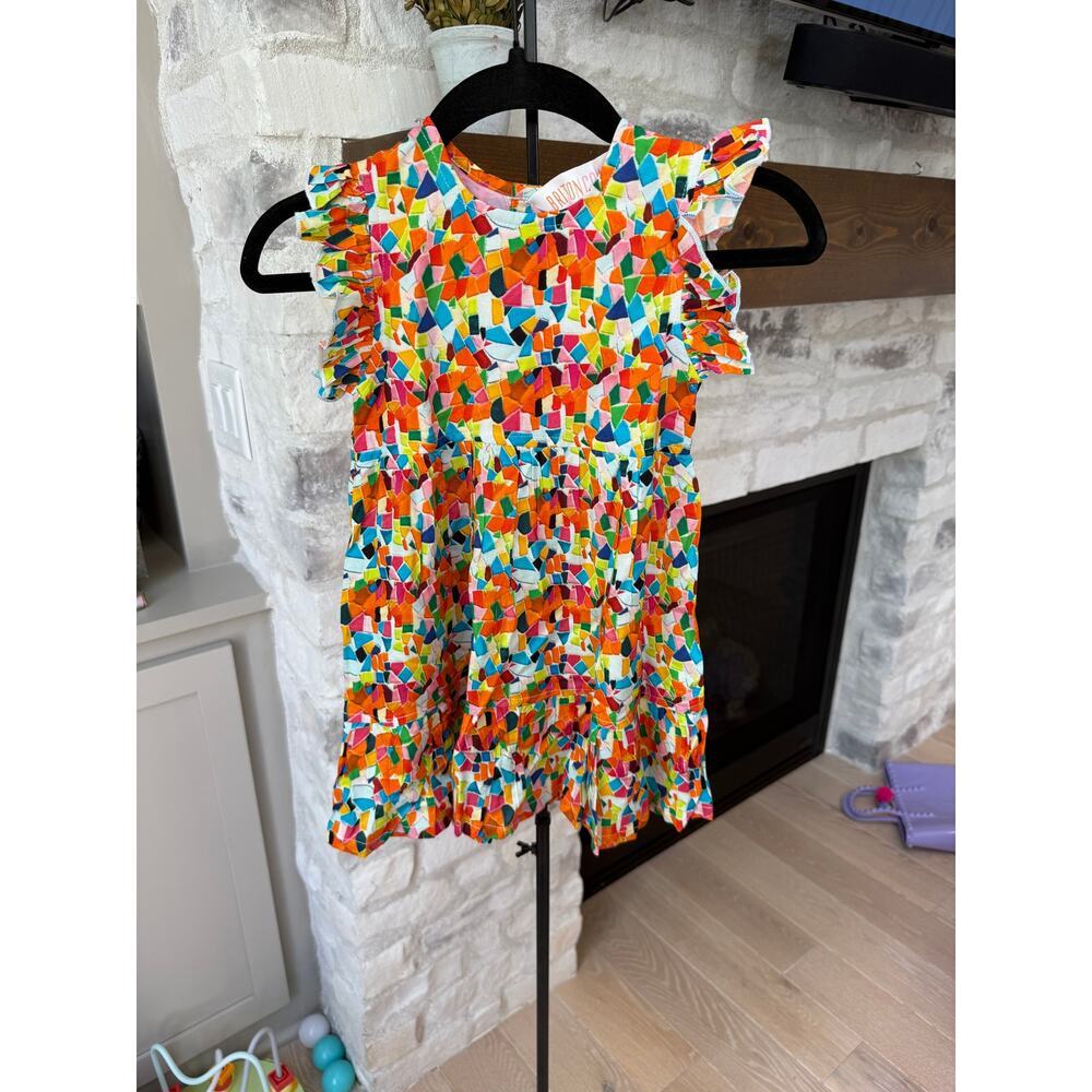 Briton Court Girls Multicolor Flutter Sleeve Dress Size 3Y